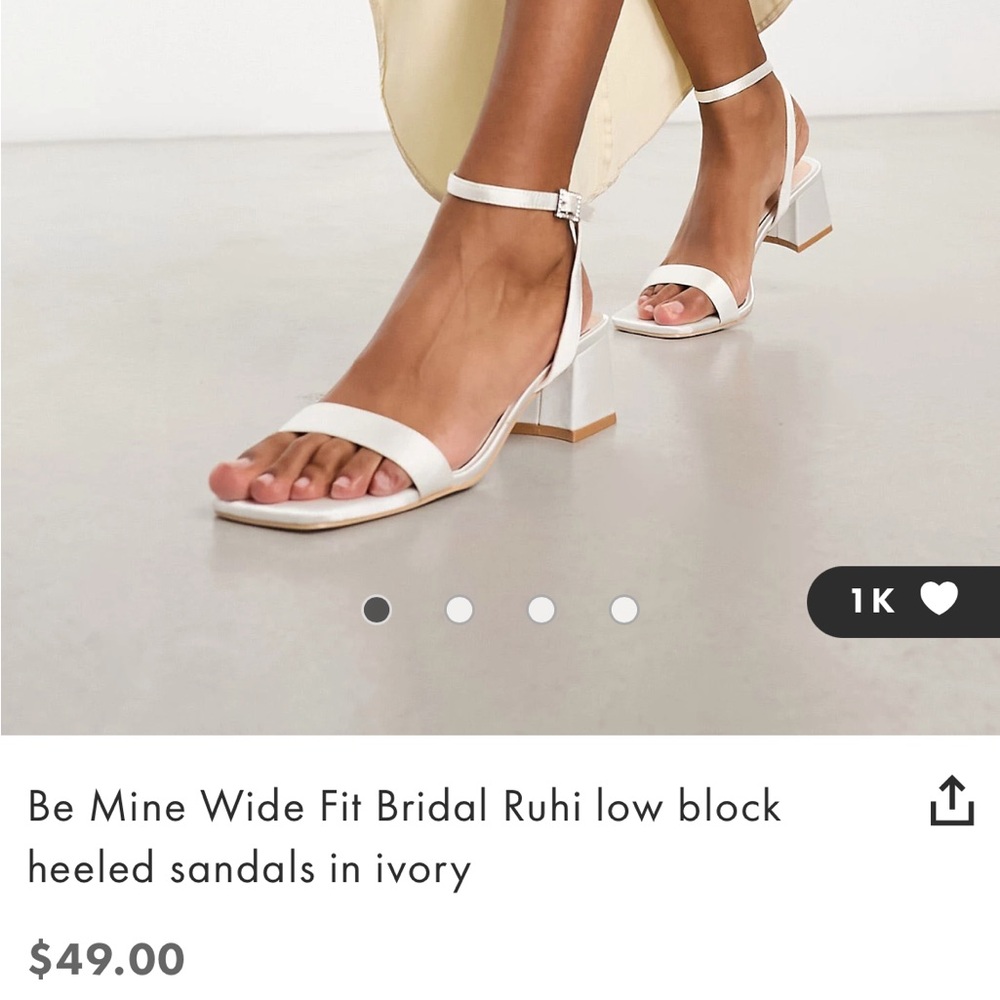 Wide Fit Ivory Healed Sandals! Perfect for wedding events!